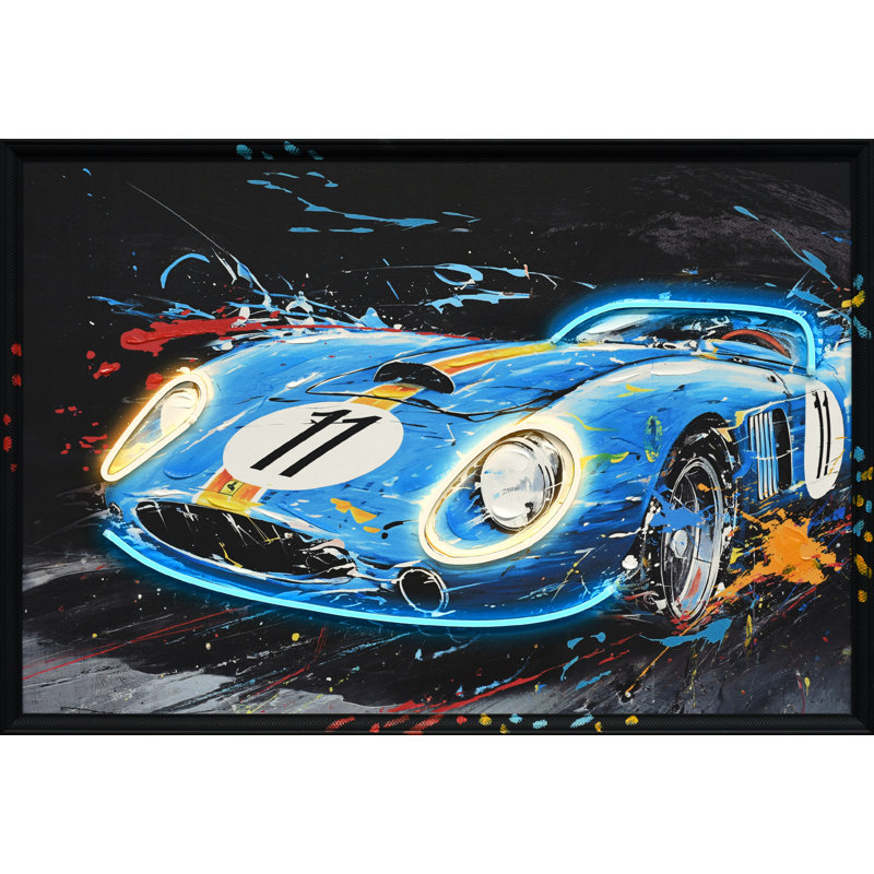 Art mural néon sur toile encadrée néon à DEL, 37 po x 25 po