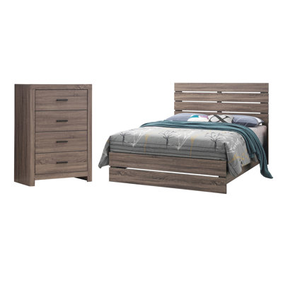 Ensemble de chambre à coucher avec commode 2 pièces Eunice