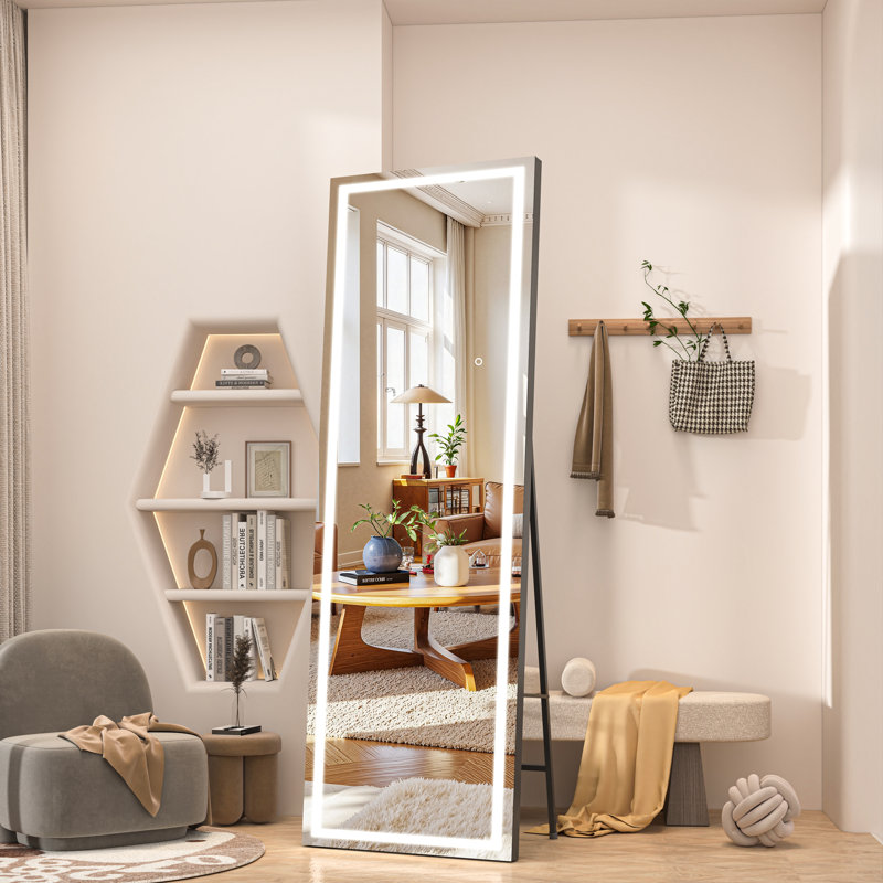 Ivy Bronx LED Bathroom Mirror with Lights – Tempered Glass, Anti-Fog, Dimmable, 3 Color Modes, Wall-Mounted & 3-Year Warranty