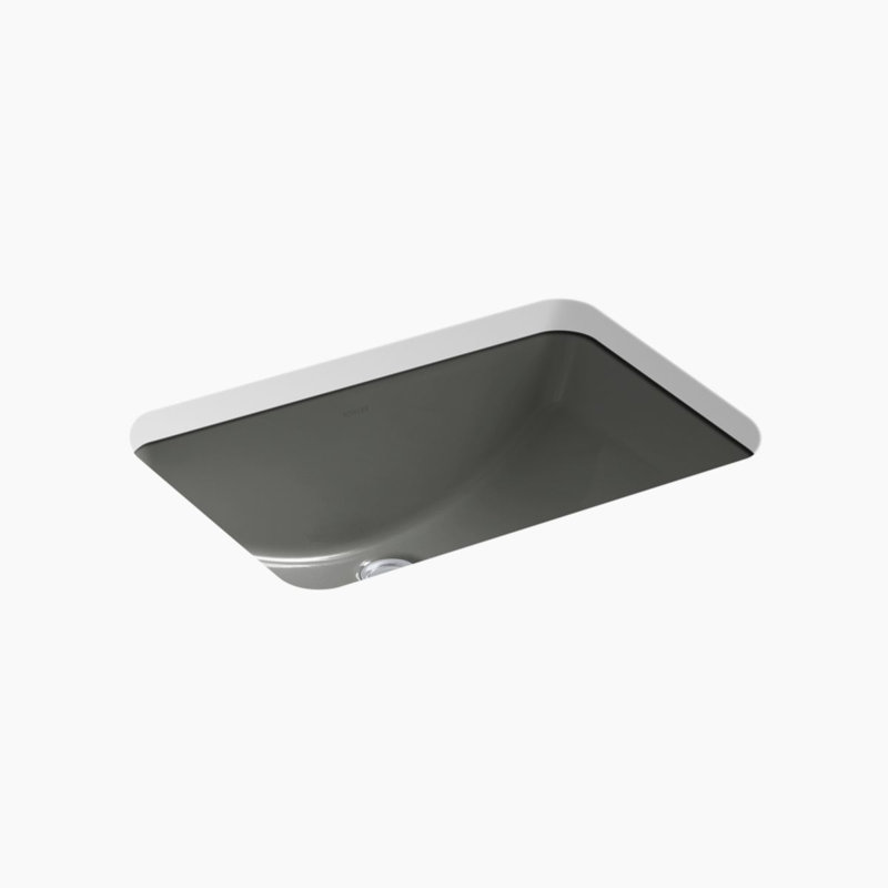 Ladena Vitreous China Rectangular Undermount Bathroom Sink, Thunder Gray