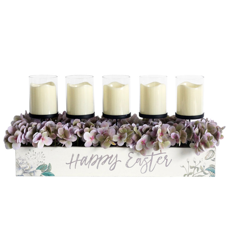 Unscented Flameless Jar Candle with Wood Holder