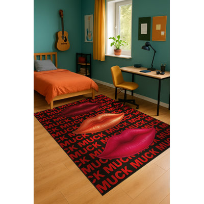 Tapis tissé orange Mosso