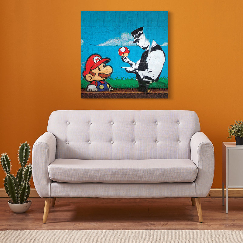 Mario Cop - No Frame Print on Canvas, 80cm H x 80cm W x 2cm D