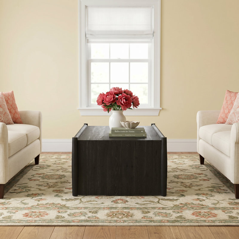 Cayenne Solid Wood Top Single Coffee Table, Black