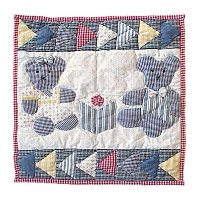 Coussin en coton Blue Teddy Bear