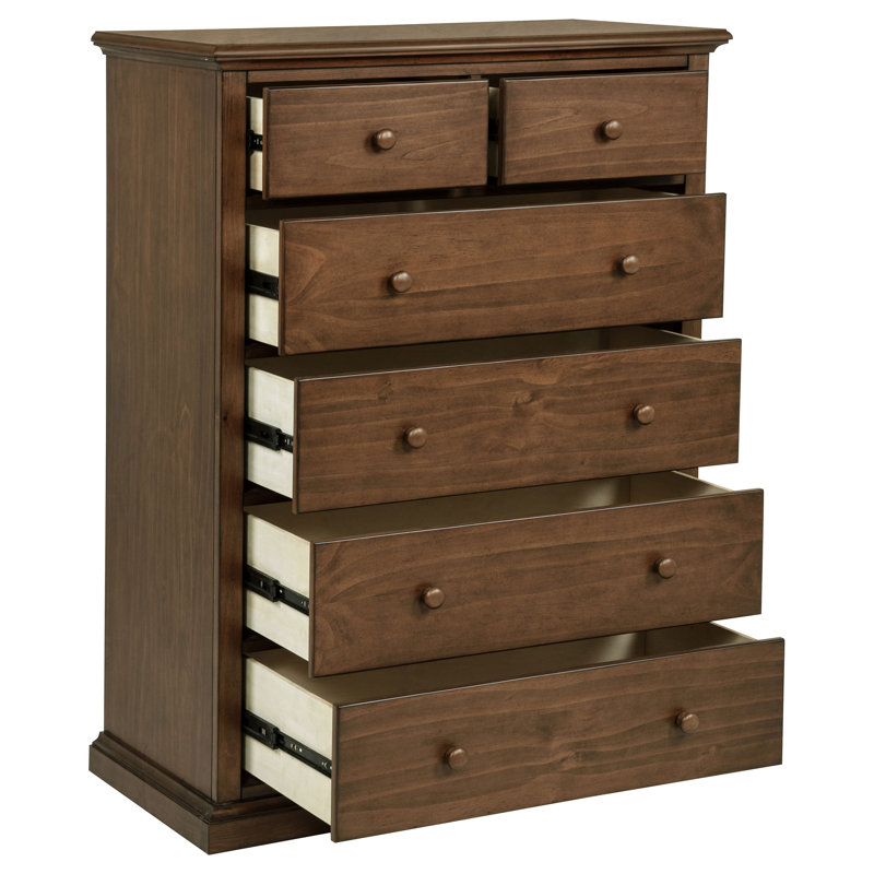 Commode 6 tiroirs Carlo, Brun moyen