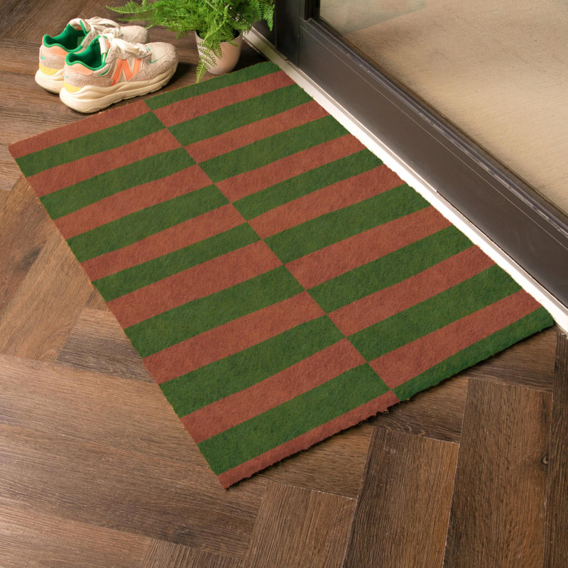 Half Stripes Coir Doormat, 60cm W x 90cm L