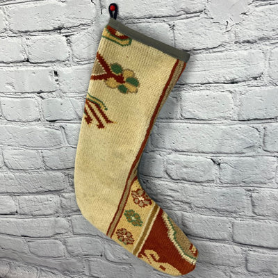 Tapis de Noël cadeau de Noël bas fait à la main 7 pi x 17 po # 2189