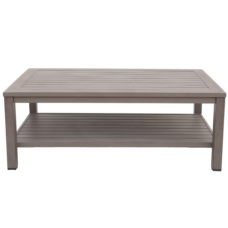 Aluminum End Table with Shelf