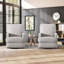 Ensemble de 2 fauteuils inclinables manuels en lin raffinés modernes Phaith (ensemble de 2)-101931483