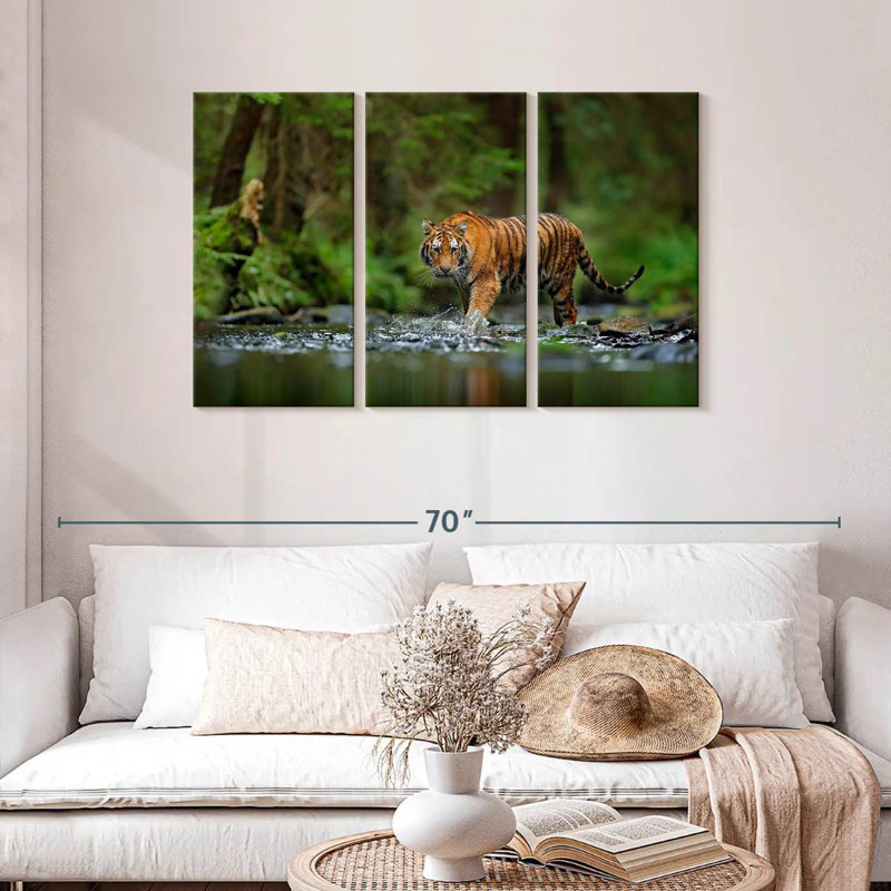 Brampt Tiger In The River, 28" H x 45" W