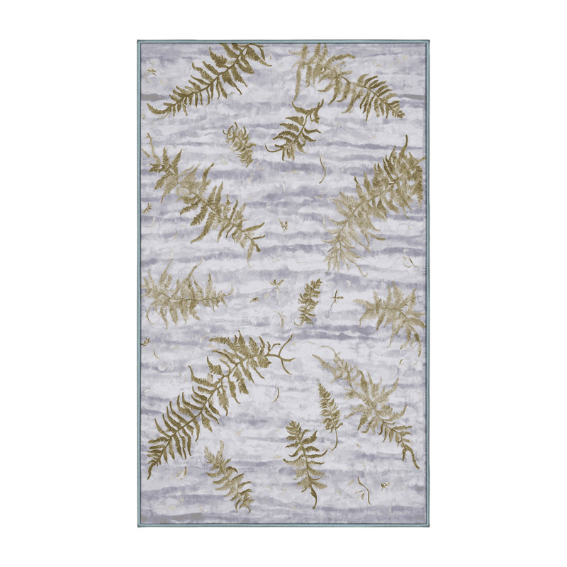 Machine Washable Blue Area Rug, Rectangle 3' x 5'