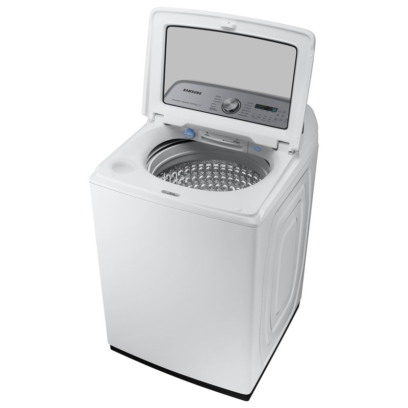 White 5.1 cu. ft. Smart Top Load Washing Machine with Stainless Steel Drum