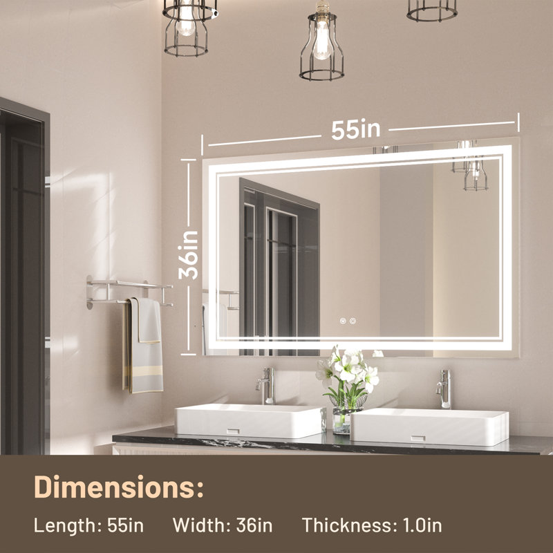 Miroir de salle de bain Kaelia, 36 po x 55 po