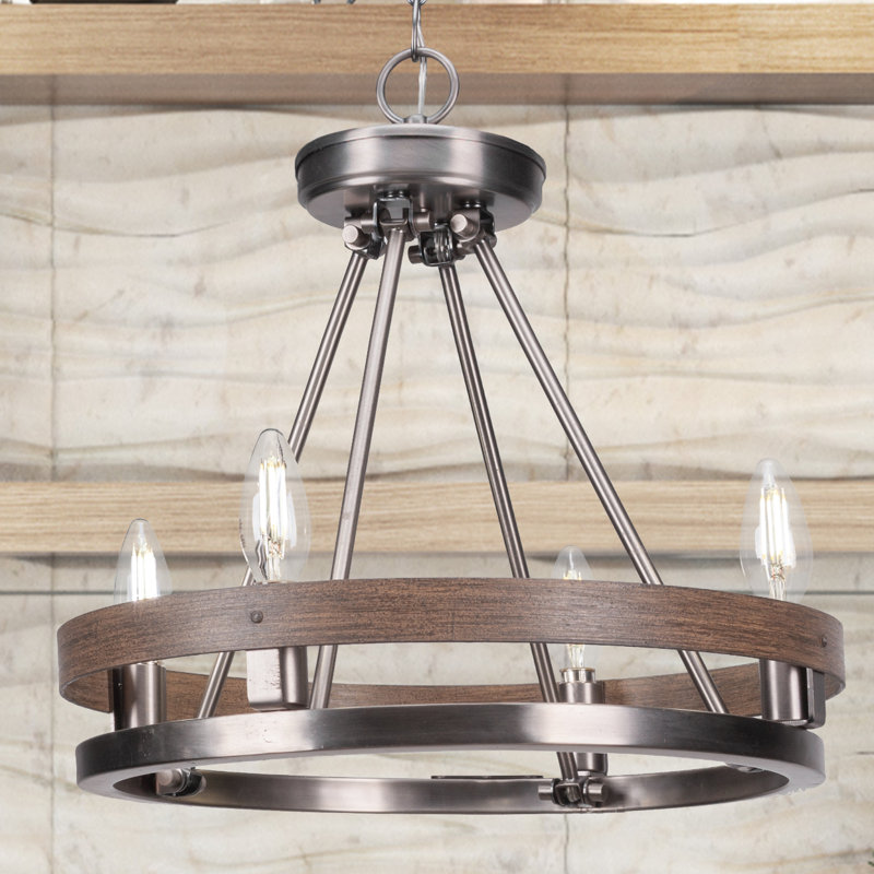 Lustre 4 lumières Belmont, Graphite/Peinture patinée