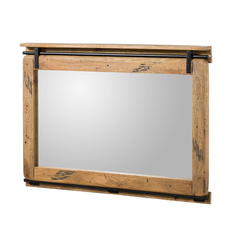 Railway Solid Wood Rectangle Mirror