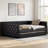 Modern PU Leather Upholstered Daybed with Trundle & LED Armrests-552372683