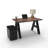 Serenity Modern A-Frame Executive Writing Office Desk, with Cushion Top Mobile Storage, 48x24, Walnut Block Top-239385230-239385335
