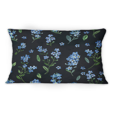 Coussin décoratif 12 pi x 20 po Gentle Blue Spring Flowers On