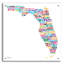 Art mural en verre épique «Florida Map» par Molly Mattin, 24 po x 24 po-117541077