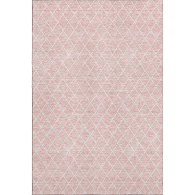 Premium Machine Washable Prisco Pink Rug