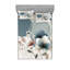 Drap-housse et taie décorative Ambesonne imprimé floral minimaliste bleu gris et rosé-96238565