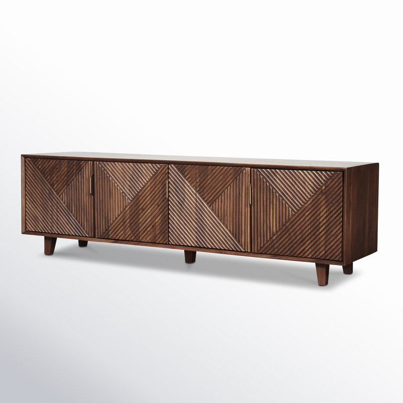 Shaurya Unfinished TV Stand for TVs up to 75", Walnut