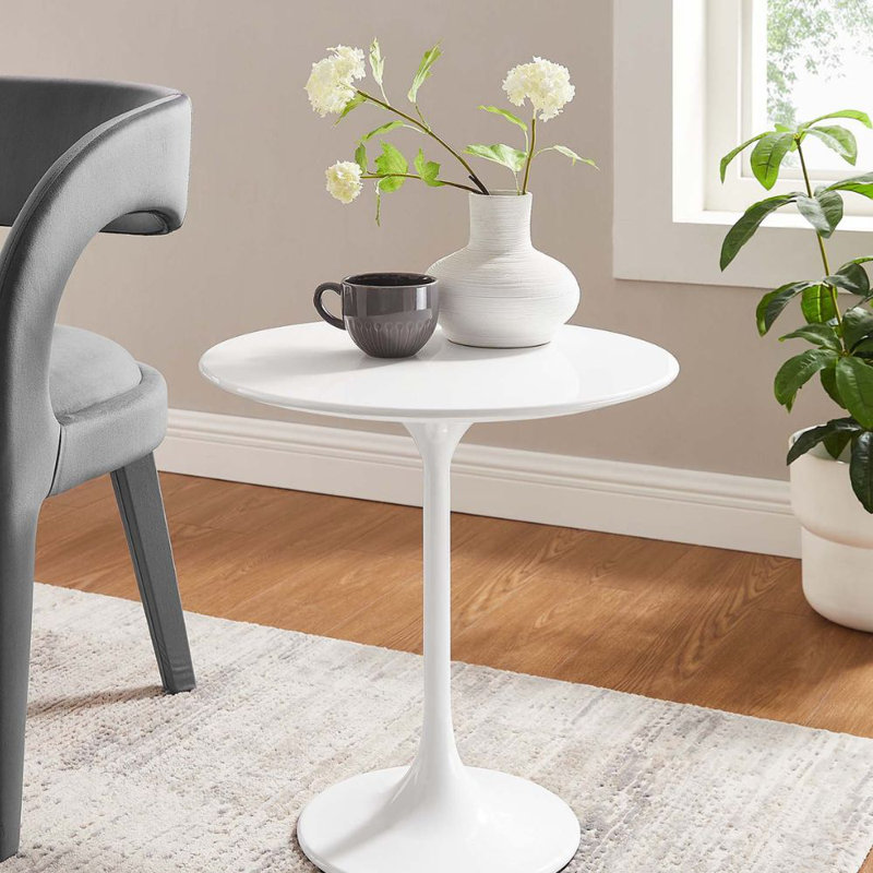 Alazea Block End Table, White
