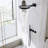 Modern Wall-Mounted Dual-Function Shower System With Rainfall & Waterfall Shower Head, Handheld Spray, Brass Valve, 3 Finish Options-123824190