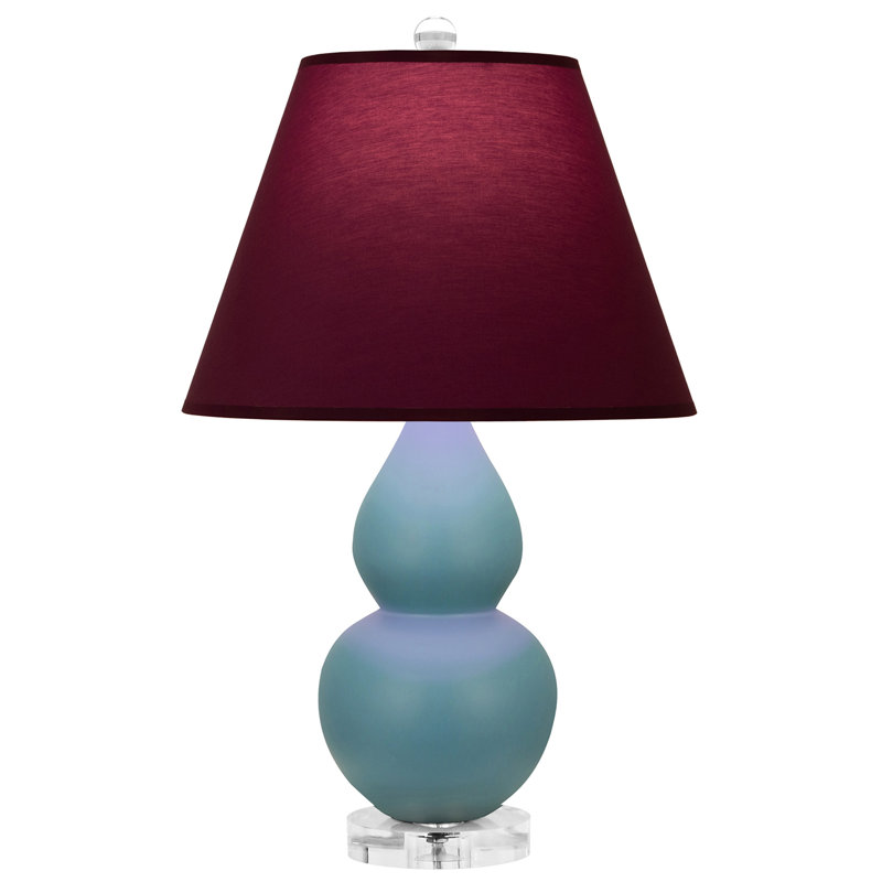 Petite lampe d'appoint à double gourde, Prune / lavande, Bleu acier