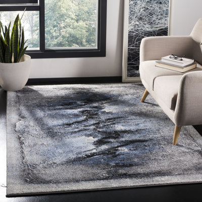 Tapis bleu / gris anthracite Dontae
