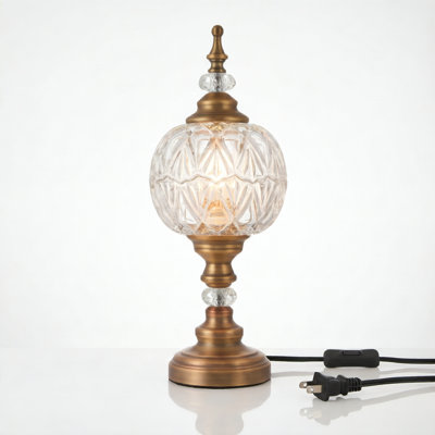 Vintage Embossed Glass Table Lamp