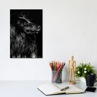 Canine Scratchboard VI by Julie T. Chapman - Wrapped Canvas Print