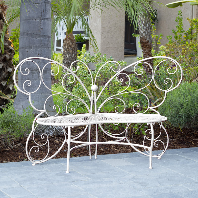 Banc de jardin en fer Breena, Blanc