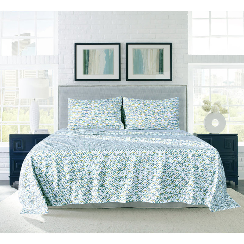 Eilerich Microfiber Geometric Sheet Set, Twin Sheet Set + 2 Pillowcases, Geometric