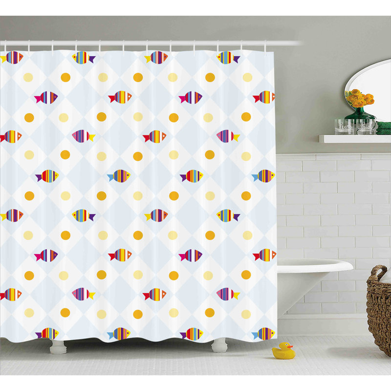 Shower Curtain with Hooks Included, 69" W x 84" L