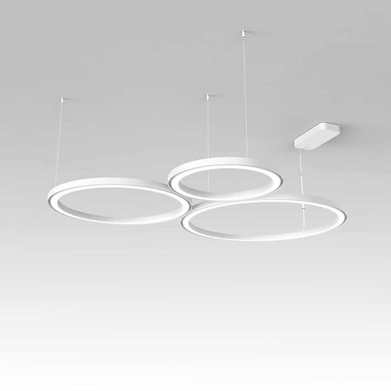 Ripple Cluster Elegant White Aluminum LED Suspension Lamp