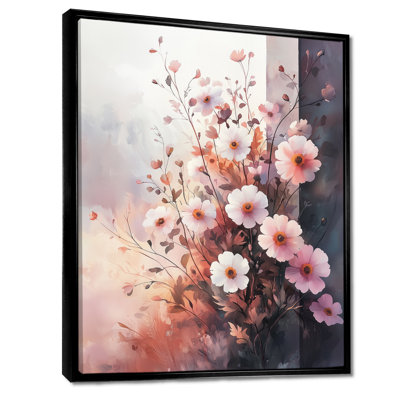 «Arviso», rose, blanc, souci, lueur II - impression sur toile souci