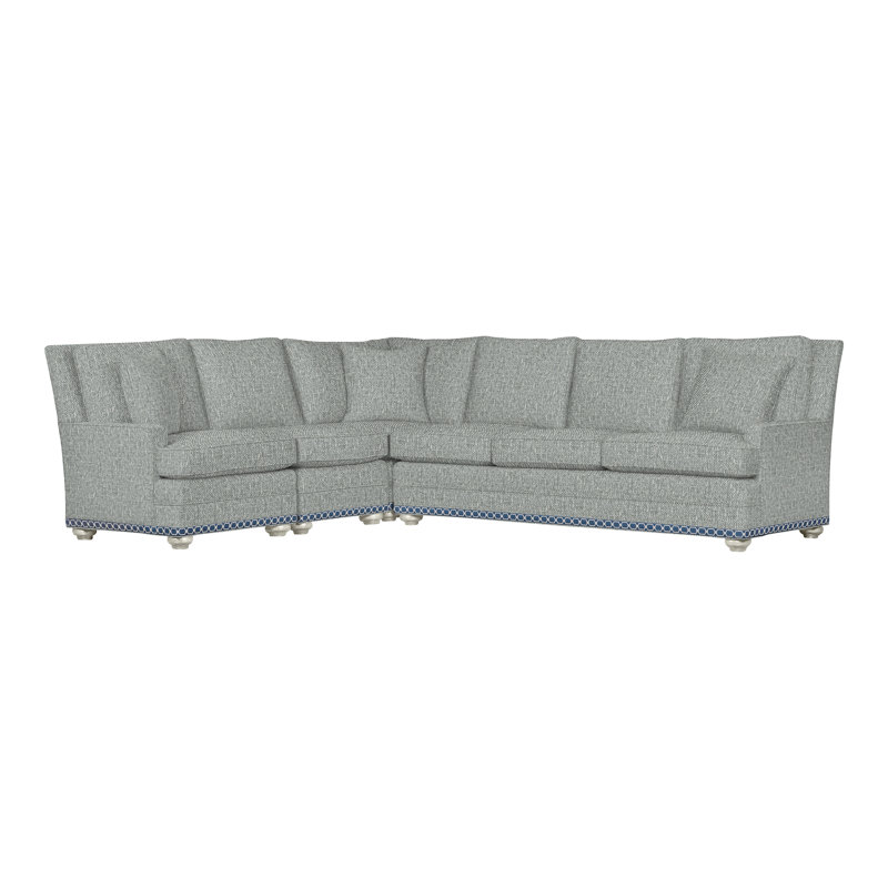 American Bungalow 4-Piece Riverside L-Sectional, Wrenn, Nomad Snow Crypton® Chenille, No