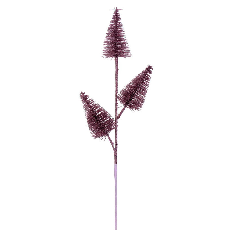 20" Artificial Glitter Cone Tree Spray. Includes 6 pieces per bag., Pink