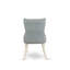 L'ensemble 9 pièces comprend une table rectangulaire jacobine délavée et 8 chaises en lin bleu bébé avec dossier capitonné - Lin brossé blanc-1520115038