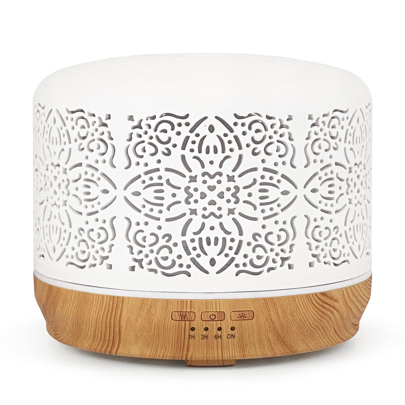 Essential Oil Diffuser White Ceramic Diffuser 500 Ml Timers Night Lights And Auto Off Function Home Office Humidifier Ultrasonic Aromatherapy Diffusers For Essential Oils