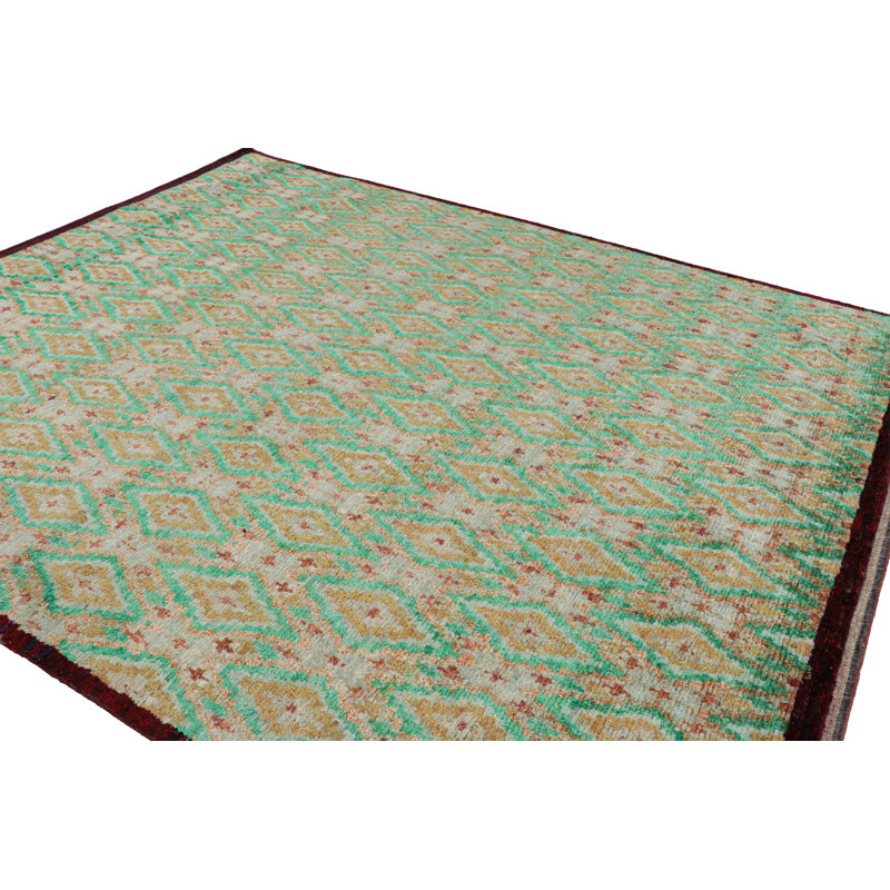 Hand Knotted Wool Geometric Area Rug