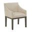 Ensemble de table de salle à manger en bois vieilli avec base croisée Carrazco - table de 48 po avec lin beige, fauteuils inclinés, 5 pièces