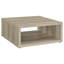 Table basse 35,5 pouces carrée d'aspect pin vieilli, bois d'ingénierie, beige doux