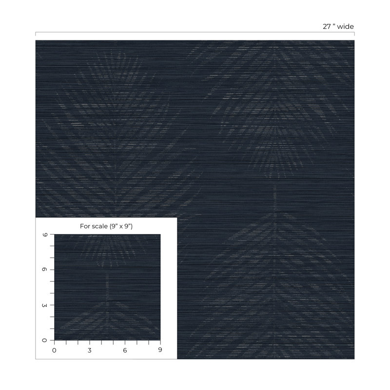 Papier peint en vinyle gaufré Ivy Bronx Designs Kotka, Bleu / argent