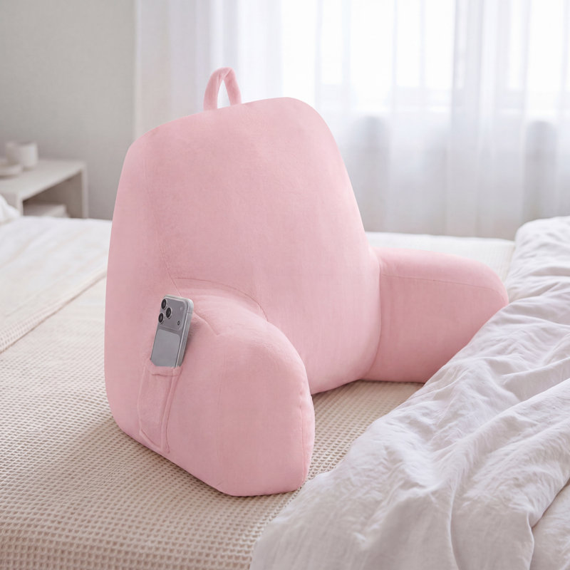 The Sheet Lab Plush Backrest Pillows, Pink, 30" x 17" x 17"