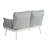 Steel Loveseat And Table, Off White+Grey-1485925006-1485925004