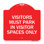 Enseigne Signmission Designer Series - Les visiteurs doivent se garer dans les espaces visiteurs seulement | Panneau architectural rouge et blanc en aluminium de gros calibre 18 po x 24 po | Fabriqué aux États-Unis
