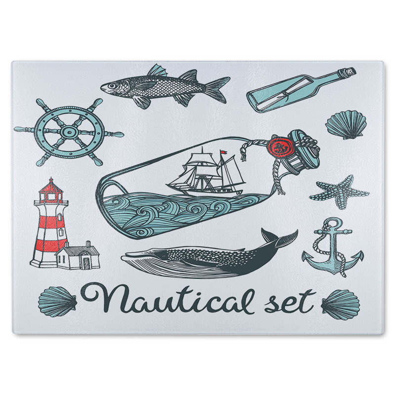 Nauticle Items Glass Chopping Board, 40cm L x 28cm W